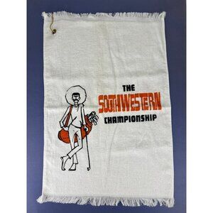 Vintage Funky Southwestern Championship Club Golf Towel Cowboy Sombrero Arizona